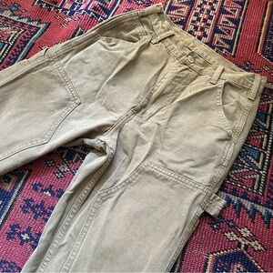 John Galt Utility Patch Knee Carpenter Pants - Olive brown